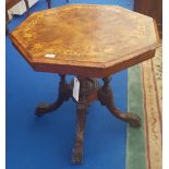 A WONDERFUL LATE 19TH CENTURY HIGHLY INLAID WALNUT CENTRE TABLE. (Ethan's Bedroom).