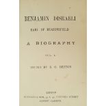 BEETON, S.O. (ED) - Benjamin Disraeli Earl of Beaconsfield: A Biography, London n.d., 2 vols,