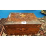 A LATE 19TH CENTURY ROSEWOOD INLAID BOX.