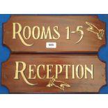 A 'RECEPTION' SIGN & 'ROOM NO'S' SIGN (2).