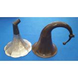 TWO GRAMOPHONE HORNS.