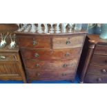 A VERY NICE EARLY 20TH CENTURY STRIPPED PINE DRESSER with brass fittings along with an oak side