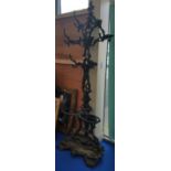 A LARGE COALBROOKDALE STYLE 'TREE OF LIFE' COAT/HAT STAND.