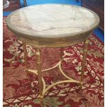 AN EARLY 20TH CENTURY CONTINENTAL CENTRE TABLE with marble top insert.