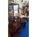 A GOOD GROUP OF FURNITURE to include an umbrella stand, an oak carver, an oak plant stand, wine