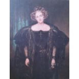 A.T.O. A COLOURED PORTRAIT PRINT of a lady. U.F. 40" x 50".