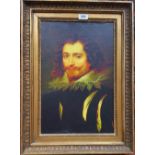 A.T.O. A COLOURED PRINT of an 18th century gentleman in a period 19th century frame. 17.5" x 24".