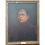 A.T.O. A COLOURED PORTRAIT PRINT of Captain Robert Falcon Scott, in a highly ornate frame. 38.5" x