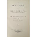 GILFILLAN, REV. GEORGE - The Poetical Works of William Lisle Bowles, Edinburgh 1855, 2 vols, 8vo,