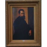 A.T.O. A LARGE COLOURED PORTRAIT PRINT of a bearded gentleman in a good 19th century gilt frame. 32"