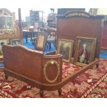 AN EARLY 20TH CONTINENTAL WALNUT 5' DOUBLE BED with ormolu mounts. (Talbot Ranch Bedroom).