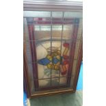 EIGHT ASSORTED STAINED GLASS WINDOWS/SECTIONS.