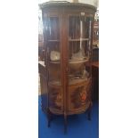 A REALLY GOOD CONTINENTAL VERNIS MARTIN CABINET with glazed upper section and painted base with
