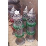 FOUR MOROCCAN STYLE HANGING LANTERNS.