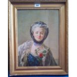 A.T.O. A COLOURED PORTRAIT of a lady, framed. 17" x 21.5".