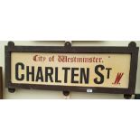 'CITY OF WESTMINSTER CHARLTON STREET' SIGN.