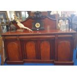 A REALLY GOOD MAHOGANY FOUR DOOR SIDEBOARD with arch top doors and moulded back.