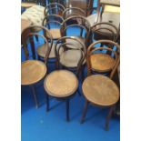 A GROUP OF EIGHT MATCHED BENTWOOD CHAIRS. (Used in Limehouse Café).