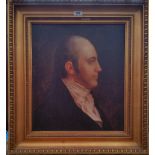 A.T.O. A COLOURED PORTRAIT of a distinguished gentleman in a 19th century gilt frame. 24.5" x 27".