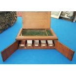 A LOVELY 19TH CENTURY OAK TABLE TOP FILING CABINET.