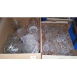 TWO BOXES OF GLASSWARE.