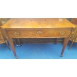 AN EARLY 19TH CENTURY MAHOGANY INLAID SIDE TABLE with herring bone inlay.