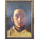 A.T.O. A LARGE COLOURED PORTRAIT of a young man in an ornate frame 35.5" x 47.5".