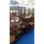 A GOOD QUANTITY OF FURNITURE to include a late 19th century whatnot, a 20th century serving trolley,