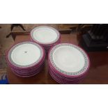A QUANTITY OF ROYAL WORCESTER DINNER WARES, 19TH CENTURY, decorated with purple bands - plates and