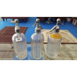 THREE VINTAGE SODA SIPHONS, Cousins & Co Wexford, P Murphy & Sons Ballymena and Mineral Waters
