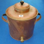 A COPPER HOT WATER PAN with nozzle. (Sir Malcolm's Kitchen).