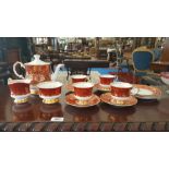 A LOVELY ELIZABETHAN BONE CHINA TEASET FOR FOUR.