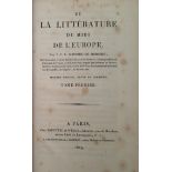 DE SISMANDI, SIMONDE - De la Littérature du midi de L'Europe, Paris 1819, 2nd Ed., 4 vols, 8vo, full