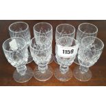 A GOOD SET OF EIGHT WATERFORD CRYSTAL SHERRY GLASSES