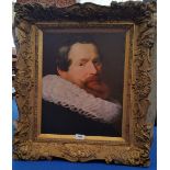 A.T.O. A COLOURED PORTRAIT of an 18th century gentleman in a 19th century gilt frame. 21" x 24.5".