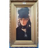 A.T.O. A COLOURED PORTRAIT of a lady, framed. 15.5" x 25.5".