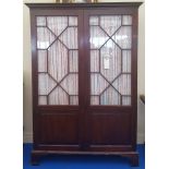 A 19TH CENTURY MAHOGANY GLAZED HALL CABINET. (Jared,Talbot Ranch).