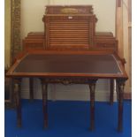 A MAGNIFICENT CONTINENTAL ROSEWOOD AND KINGSWOOD BUREAU with painted musical decoration to the flap,