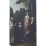 A.T.O. A LARGE COLOURED PRINT of a 19th century family .U.F. 27" x 47.25".