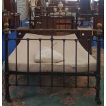 A 19TH CENTURY BRASS AND STEEL BED.(Ethan's Bed).