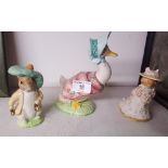 Two Beswick Pottery Figures Benjamin Bunny BP-9a and Jemima Puddleduck BP-9b; with A Royal Doulton