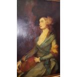 An Oil on Canvas after Gainsborough 19th/20th Century - Sarah Siddons, 90 x 60cm.