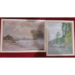 Two Oils Depicting River Scenes.