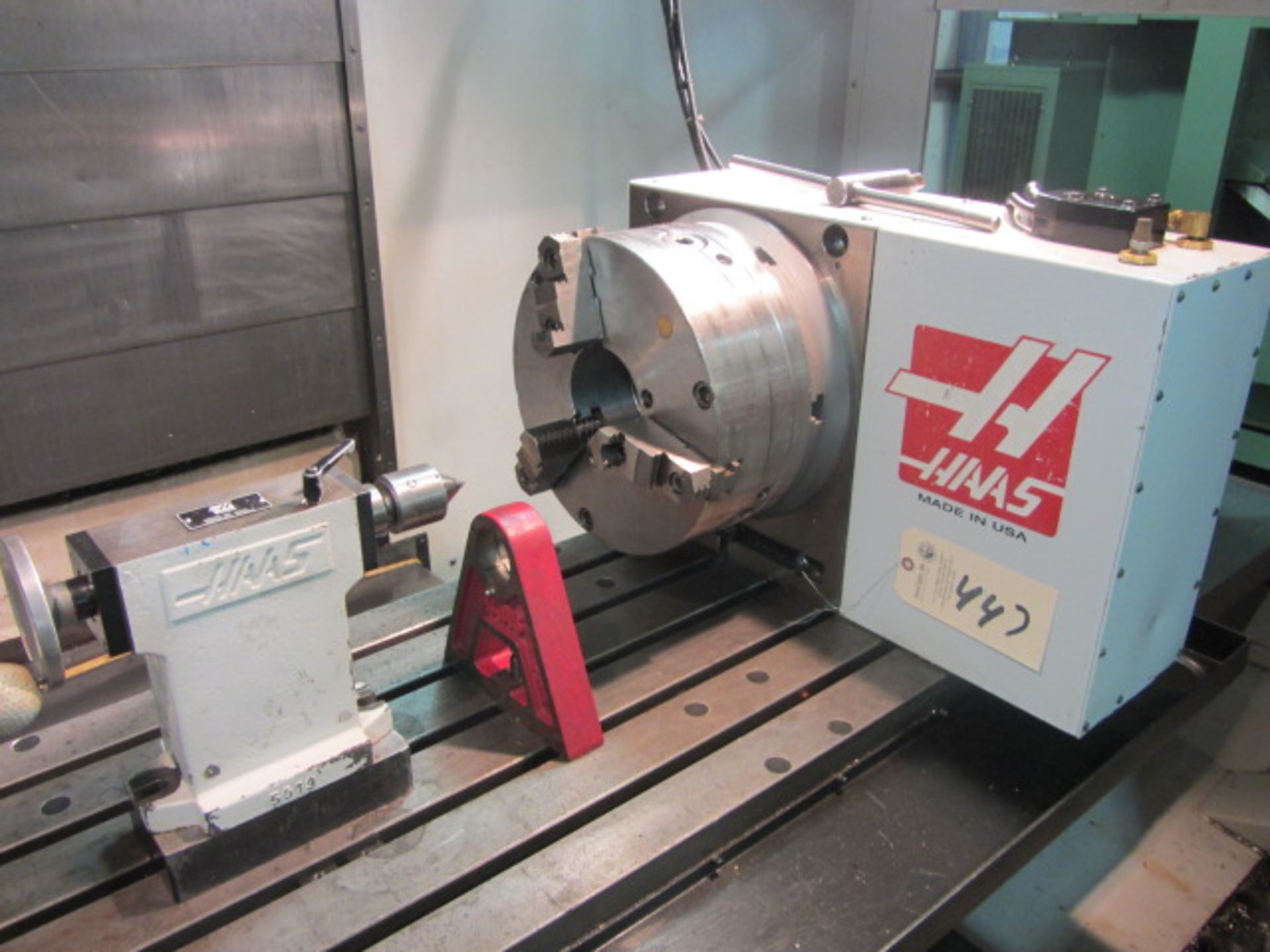 Haas 4th Axis Rotary Table with 12'' 3-Jaw Chuck, Tailstock, 3'' Bore