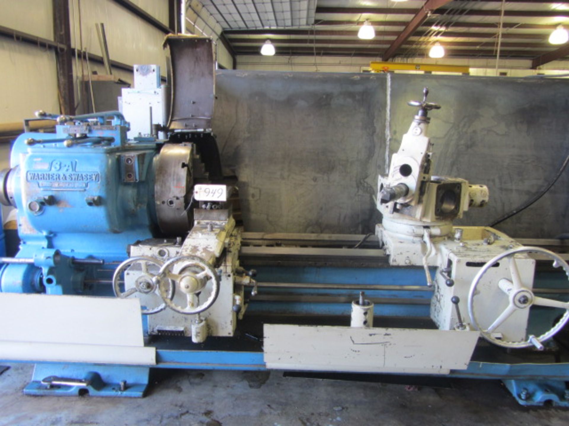 Warner & Swasey Model 3-A Lathe with 21'' 4-Jaw Chuck, 6-1/8'' Thru Hole, 15 HP, Power Cross - Image 5 of 10
