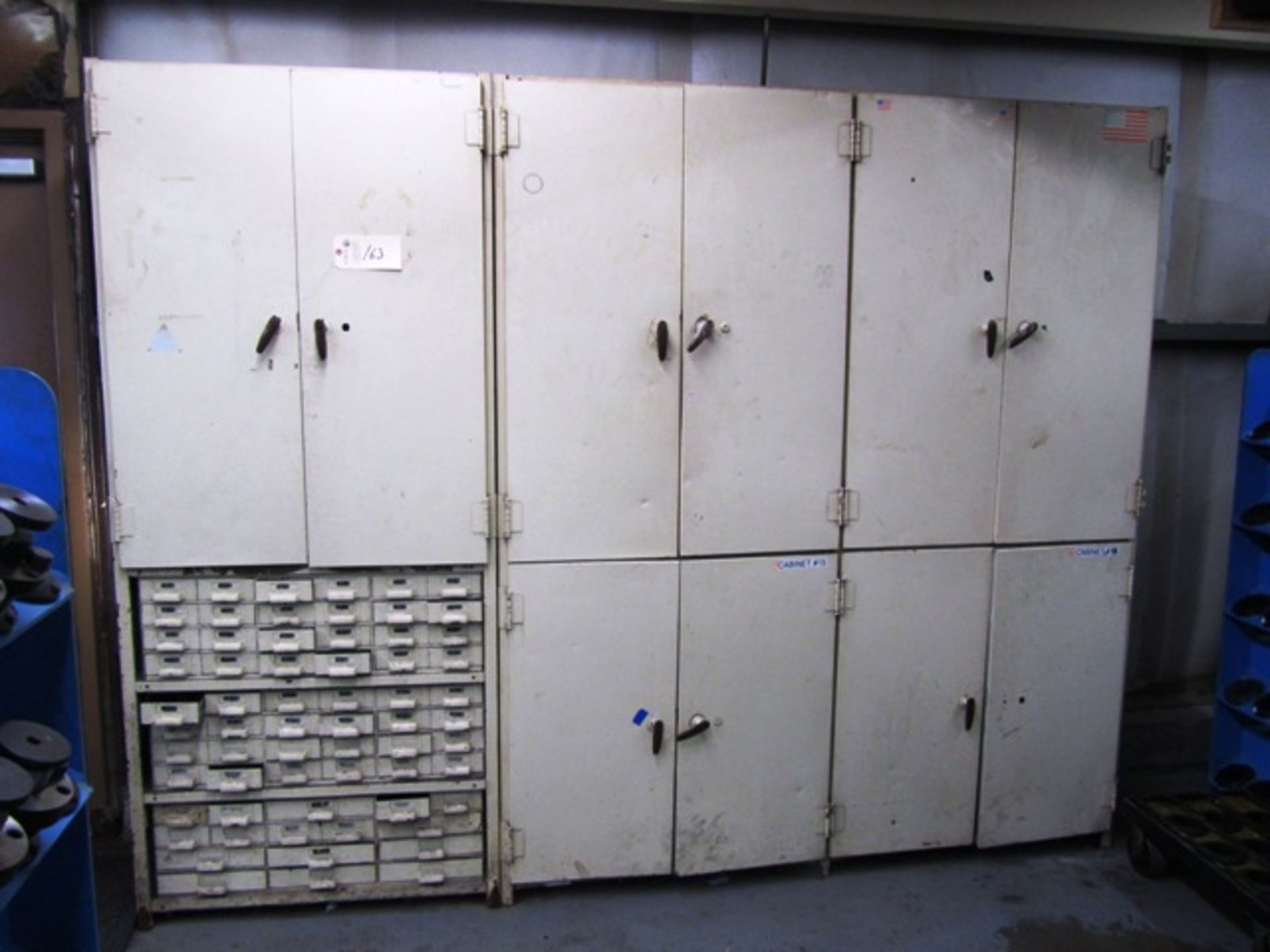 (3) Steel Cabinet with Braised Tool Cutters & Misc