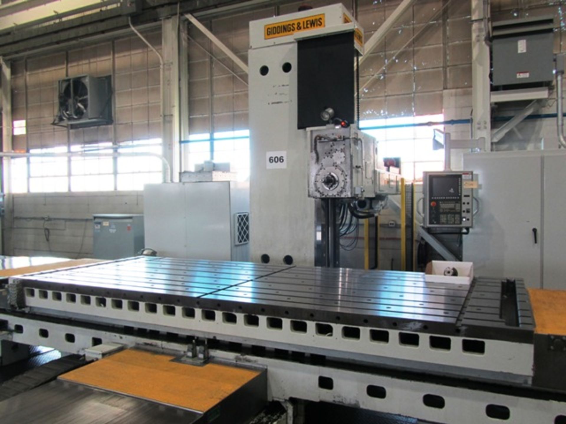 Giddings & Lewis Model PC-50 5'' CNC Table Type Horizontal Boring Mill with 60'' x 144'' Table, - Image 4 of 4