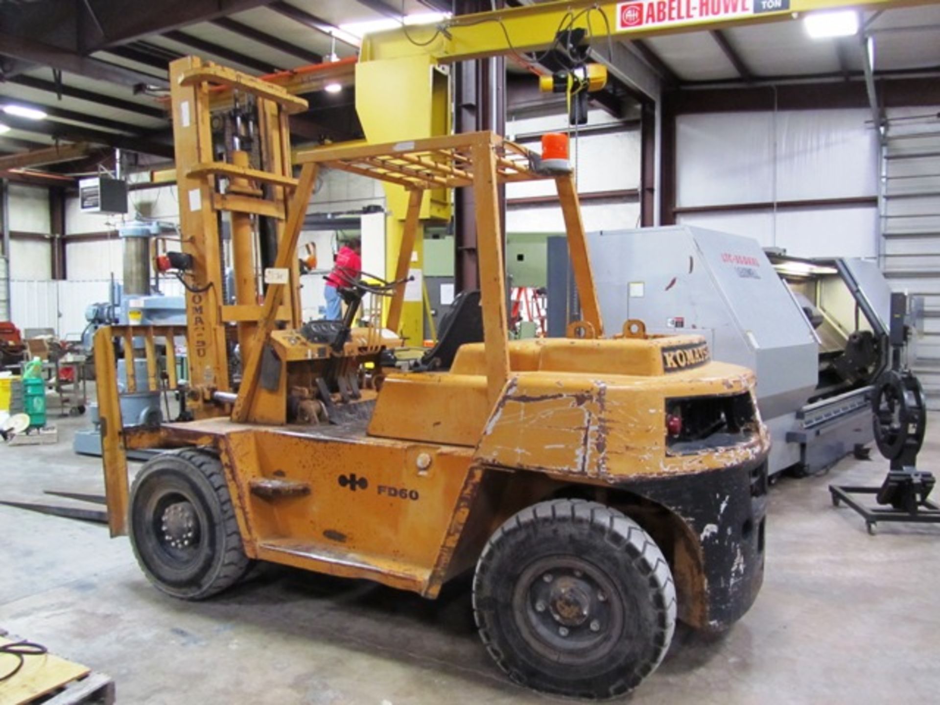 Komatsu Model FD60-3 13,000lb Capacity Outdoor Forklift with 2-Stage x 10' Mast, 8'' Forks, 169''