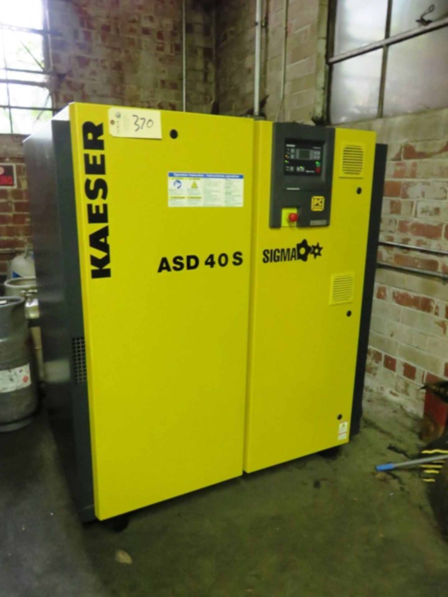 Kaeser Model ASD40S Rotary Air Compressor with Sigma PC Control, 40 HP, sn:1164, mfg.2008