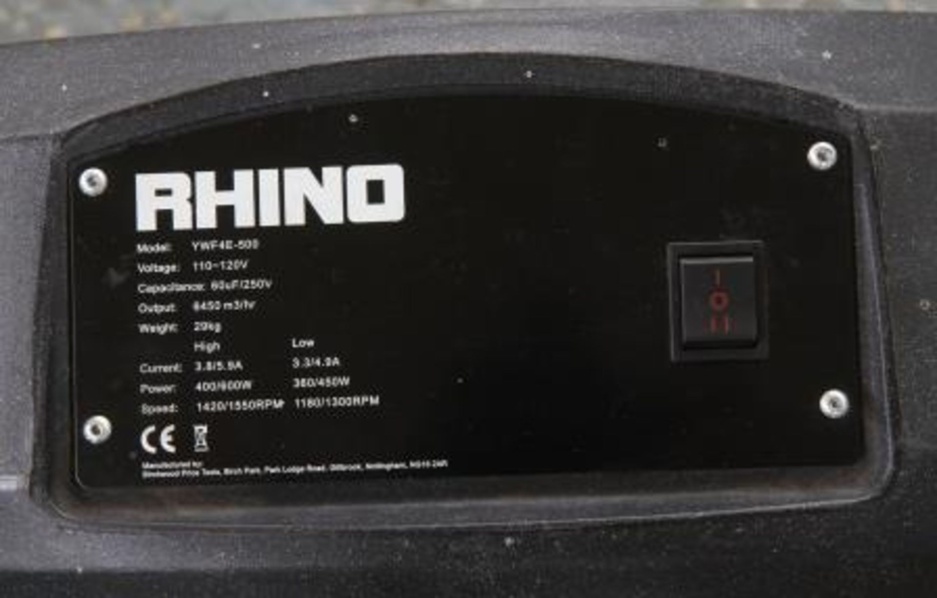 Rhino YWF4E-500 600 Watt 2 Speed Fan - Image 2 of 2